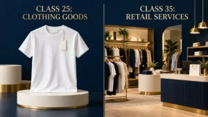 “Class 25 clothing goods compared with Class 35 retail store services.”